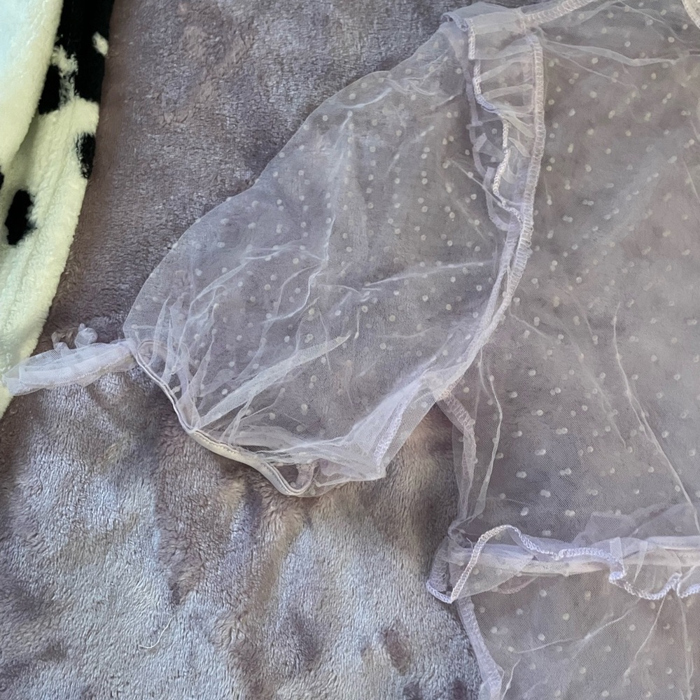 Sheer Ruffle Top - Lavender - Picture 2 of 4